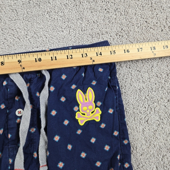 Psycho Bunny Pajama Pants Mens Small Blue All Over Print Lounge Sleep Pockets - Picture 5 of 10